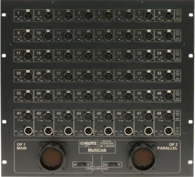 Klotz MultiLink 2x RMP samec, 10U 48-kanál stagebox, jednoduché uzemnění
