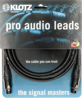Klotz XLR adaptér kabel - 3m, černé Neutrik konektory, 3p muž/muž