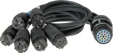 Klotz napájecí rozvodka 6 kanálů, multicore fanout, RMP419AR - 6 x Schuko, Socapex kompatibilní - 1m