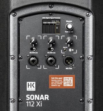 HK Audio SONAR 112 Xi aktív hangfal, 1200W, 12″ + 1″, Class AB+D, 3 preset, DSP, Bluetooth 5.0, TWS, Remote App