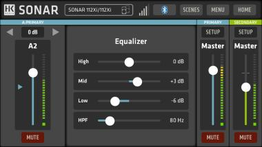 HK Audio SONAR 115 Xi aktív hangfal, 1200W, 15″ + 1″, Class AB+D, 3 preset, DSP, Bluetooth 5.0, TWS, Remote App