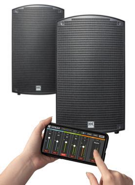 HK Audio SONAR 115 Xi aktív hangfal, 1200W, 15″ + 1″, Class AB+D, 3 preset, DSP, Bluetooth 5.0, TWS, Remote App