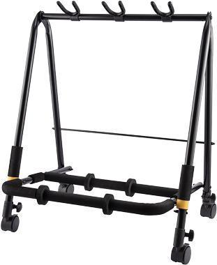 Hercules GS523B PLUS Gitárállvány három gitár részére, kerekekkel
