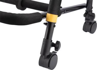 Hercules GS523B PLUS Gitárállvány három gitár részére, kerekekkel