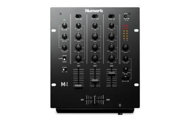 Numark M4 DJ keverő, 3 ch, 4/6 line kapcsolható, 2 phono, 1 mic, 3 sávos EQ, Kill