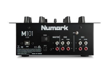 Numark M101USB DJ keverő, 2 ch, 2 line, 2 phono, 1 mic / 2 USB