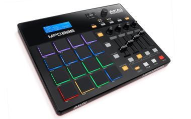 Akai Pro MPD226 USB/MIDI vezérlő, 16 MPC pad, 4 bank, 4 forgógomb, 4 fader