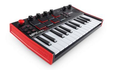 Akai Pro MPK Mini Play mk3 USB/MIDI vezérlő, 25 billentyű, 8 pad, joystick, sustain input, beépített