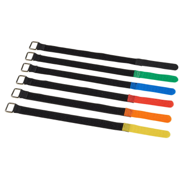 RockBoard RBO CAB TIE 300 B Kábelkötegelők, újrahasználható, fekete, 10 db, közepes, fémgyűrű, Hook & Loop