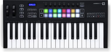 Novation Launchkey 37 MK4 MIDI kontroller, 37 billentyű, 16 RGB PAD, 8 encoder