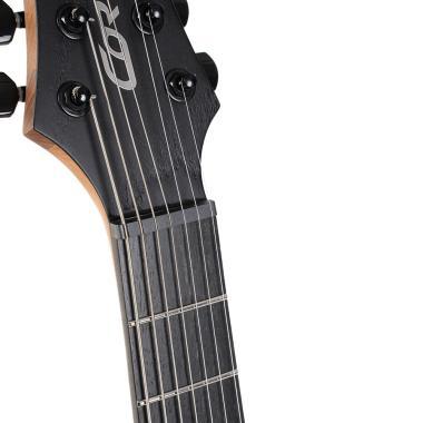 Cort Co-KX707-Evertune-OPBK with bag elektromos gitár tokkal, Evertune, héthúros nyílt pórusú fekete