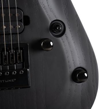 Cort Co-KX707-Evertune-OPBK with bag elektromos gitár tokkal, Evertune, héthúros nyílt pórusú fekete