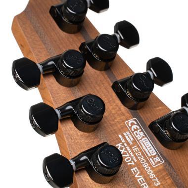 Cort Co-KX707-Evertune-OPBK with bag elektromos gitár tokkal, Evertune, héthúros nyílt pórusú fekete