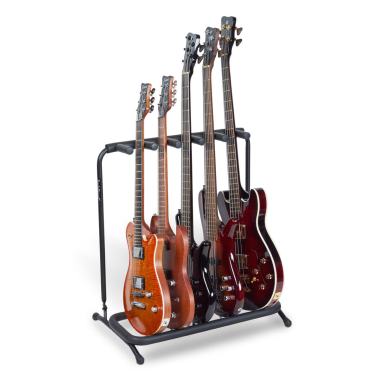 RockStand RS 20861 B/1 Többszörös gitártartó állvány, 5 gitárhoz, összecsukható, habpárnázott, fekete