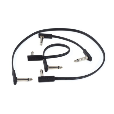 RockBoard RBO CAB PC F 10 BLK Lapos Patch Kábel, Extra Lapos Kialakítás, Szögletes Dugók, 10 cm