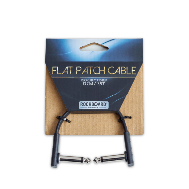 RockBoard RBO CAB PC F 10 BLK Lapos Patch Kábel, Extra Lapos Kialakítás, Szögletes Dugók, 10 cm