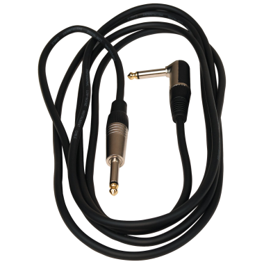 RockCable RCL 30253 D6 Hangszerek kábele, szögletes/egyenes TS, 3m, aranyozott csúcs, fekete