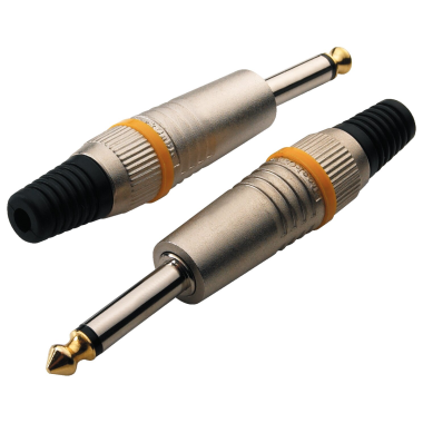 RockCable Jack konektor, 6,3 mm mono, kovový kryt, odlehčení kabelu