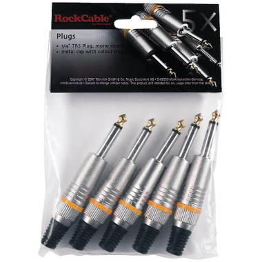 RockCable RCL 10002 M TS dugó, 6.3 mm mono, fém sapka, kábel tehermentesítés