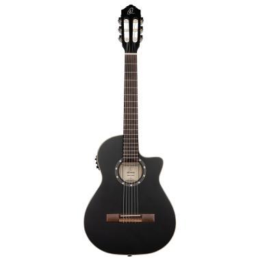 Ortega RCE125SBK-3/4 Family Series 3/4 Nylon 6-húros elektro- klasszikus gitár - Satin Black + Gig Bag