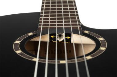 Ortega RCE125SBK-3/4 Family Series 3/4 Nylon 6-húros elektro- klasszikus gitár - Satin Black + Gig Bag