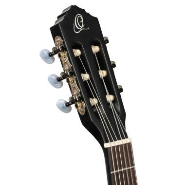 Ortega RCE125SBK-3/4 Family Series 3/4 Nylon 6-húros elektro- klasszikus gitár - Satin Black + Gig Bag