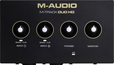 M-Audio MTRACKDUOHDPACK M-Audio M-Track Duo HD Pack mikrofon, fejhallgató és interfész: 2-be/2-ki, 24-bit/192 kHz, USB-C