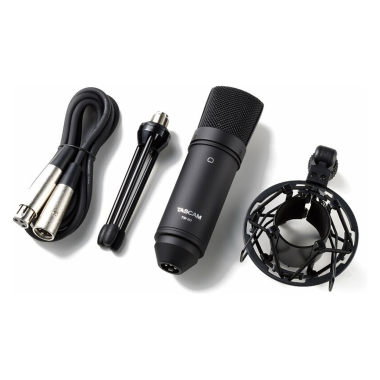 Tascam TM-TM80B Kardioid kondenzátormikrofon - állvány, kábel, shockmount tartozékokkal