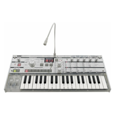 KORG KG-mKORG-CR virtuál-analóg szintetizátor/vokóder, 37 Natural Touch mini billentyű, átlátszó kivitel, tokkal