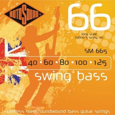Rotosound SM665 Basszusgitár húrkészlet, rozsdamentes acél, 5 húr, 40 60 80 100 125