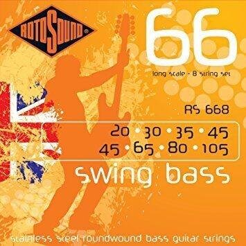 Rotosound RS668 Basszusgitár húrkészlet, rozsdamentes acél, 8 húr, 20 30 35 45 45 65 80 105