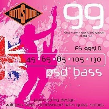 Rotosound RS995LDG Basszusgitár húrkészlet, PSD, rozsdamentes acél, 45 65 85 105 130