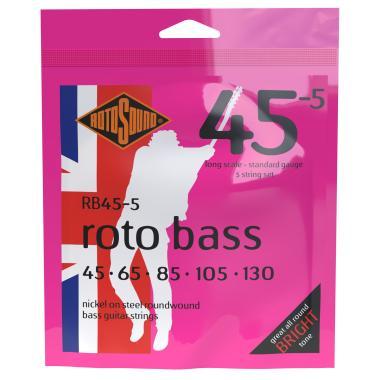 Rotosound RB45-5 Basszusgitár húrkészlet, nikkel, 5 húr, 45 65 85 105 130