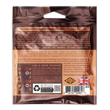 Rotosound JK12 Akusztikus gitár húrkészlet, foszfor-bronz, 12 16 24 32 44 54