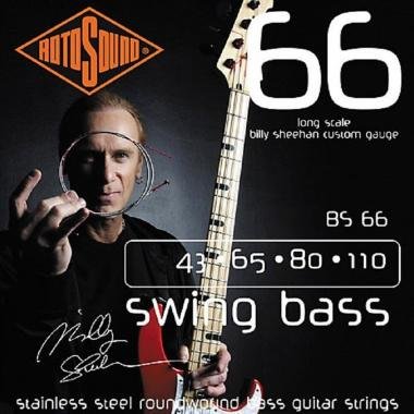 Rotosound Bassové struny, nerezová ocel, 43 65 80 110 — BILLY SHEEHAN SET