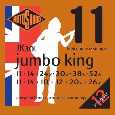 Rotosound JK30L Akusztikus gitár húrkészlet, foszfor-bronz, 12 húros, 11 14 10 12 20 26, 11 14 24 30