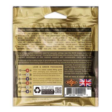 Rotosound TB10 Akusztikus gitár húrkészlet, 80/20 bronz, 10 14 20 28 40 50