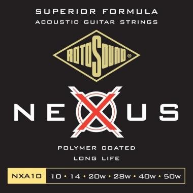 Rotosound NXA10 Akusztikus gitár húrkészlet, foszfor-bronz, polimer bevonat, 10 14 20 28 40 50