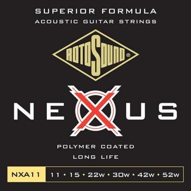 Rotosound NXA11 Akusztikus gitár húrkészlet, foszfor-bronz, polimer bevonat, 11 15 22 30 42 52