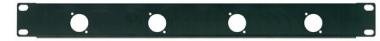PROEL RK4N Rack panel 4 XLR/SPEAKON hely, fekete, fém