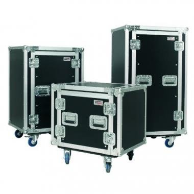 PROEL SA16BLKM Rackdoboz combo 16U gurulós, felül 10U keverő hely, mé:450 mm, 19