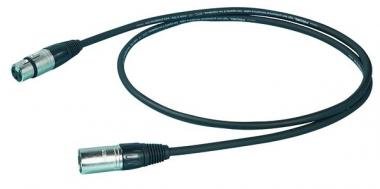 PROEL STAGE275LU5 Mikrofonkábel, 5 m fekete, XLR 3FV és XLR 3MV csatlakozók, fémház, HPC210 kábel tö