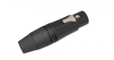 DH XLR konektor, 3P, matka, montážní, černý