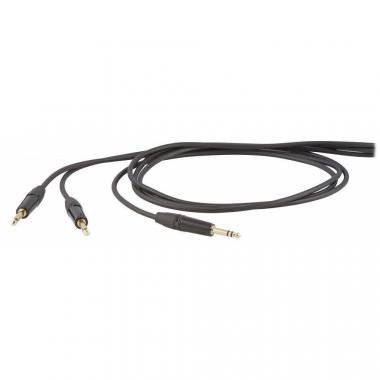 DH kabel, 3 m, 1x 6,3mm stereo jack - 2x 6,3mm mono jack