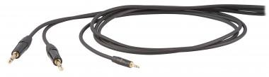 DH Y-kabel, 5 m, 1x 3,5mm jack - 2x 6,3mm jack