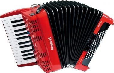 Roland digitální harmonika s reproduktorem, červená