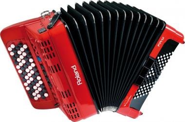 Roland digitální harmonika, vestavěný reproduktor, červená