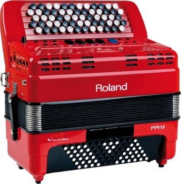 Roland FR-1XB RD digitális tangóharmonika beépített hangszóróval gombos - piros