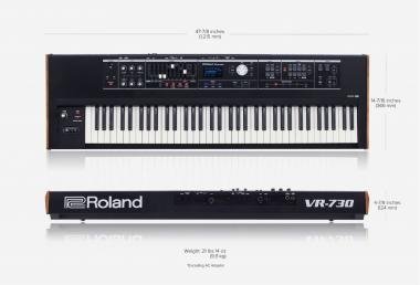 Roland VR-730 V-Combo elektromos orgona 73 félig súlyozott billentyűzet waterfall