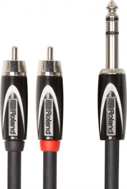 Roland kabel 1,5m 6,3mm TRS jack-2RCA Y-kabel
